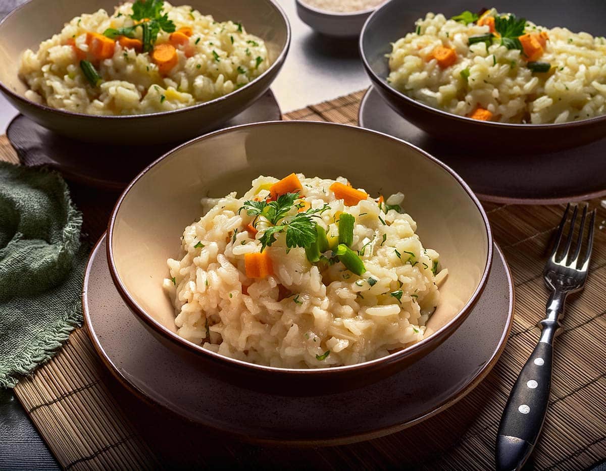 Découvrez notre recette de risotto de légumes, un plat réconfortant et savoureux. Astuces et secrets pour un risotto crémeux à souhait !