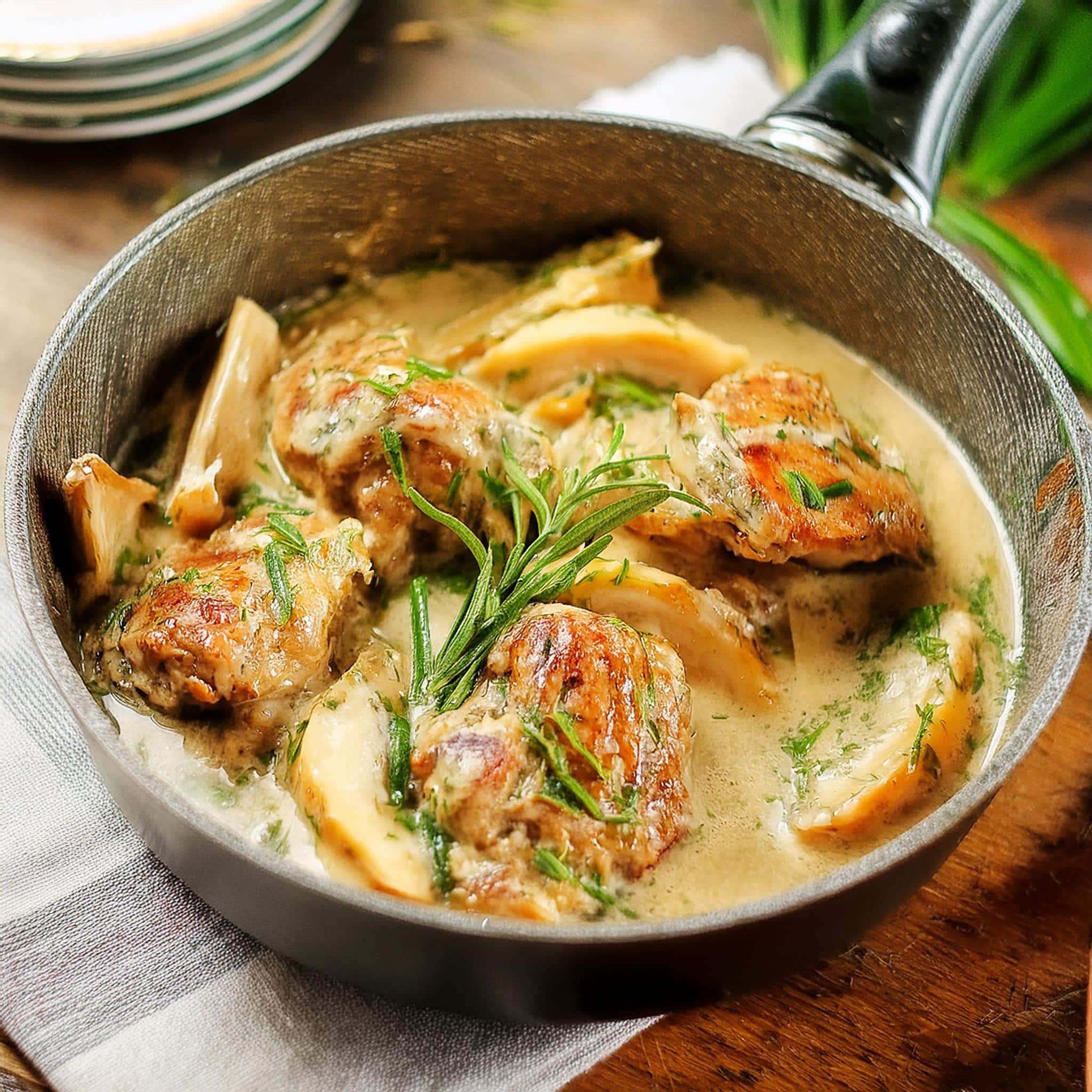 Dégustez une délicieuse escalope de poulet à la bière accompagnée d'endives et de pommes. Une recette simple et savoureuse qui ravira vos papilles