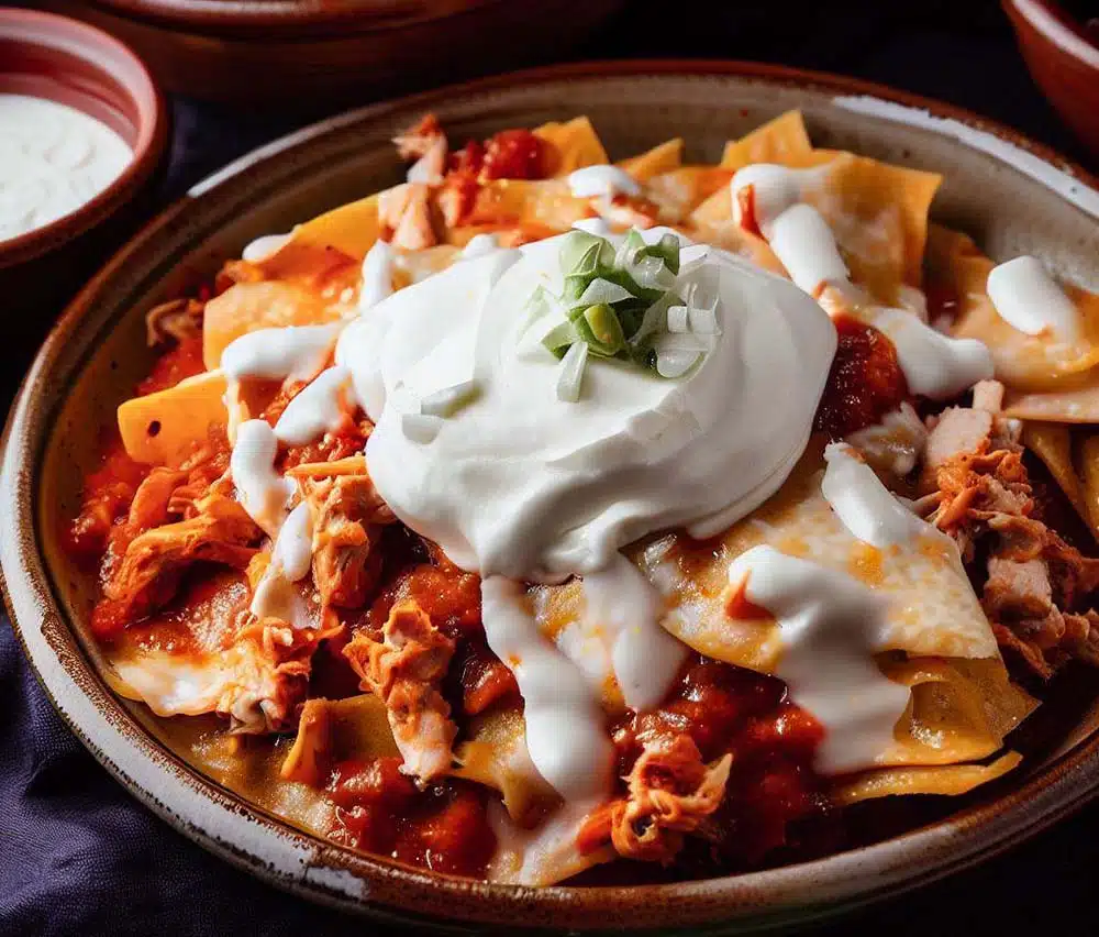 Recette de Chilaquiles rouges au poulet