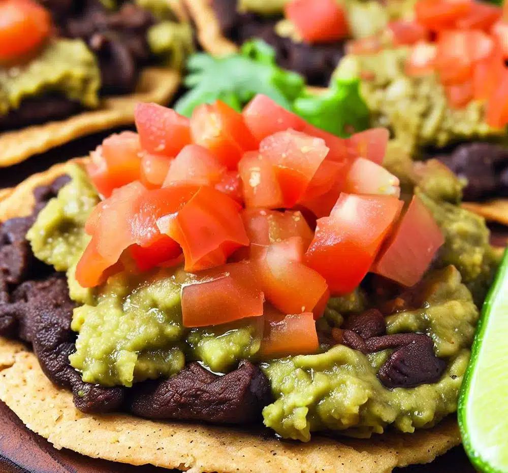 Recette rapide de Tostadas aux Haricots et son Guacamole