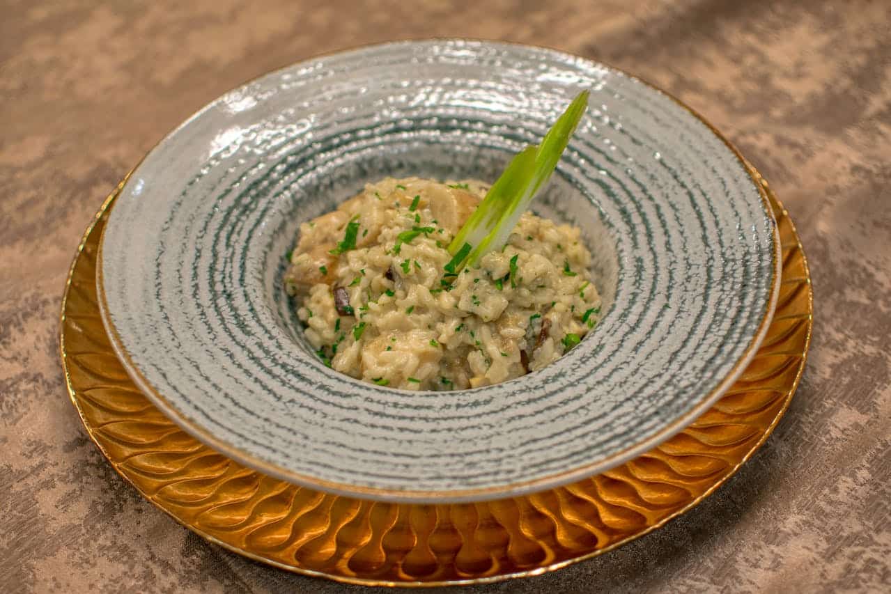 risotto aux truffes et étoiles de champignons