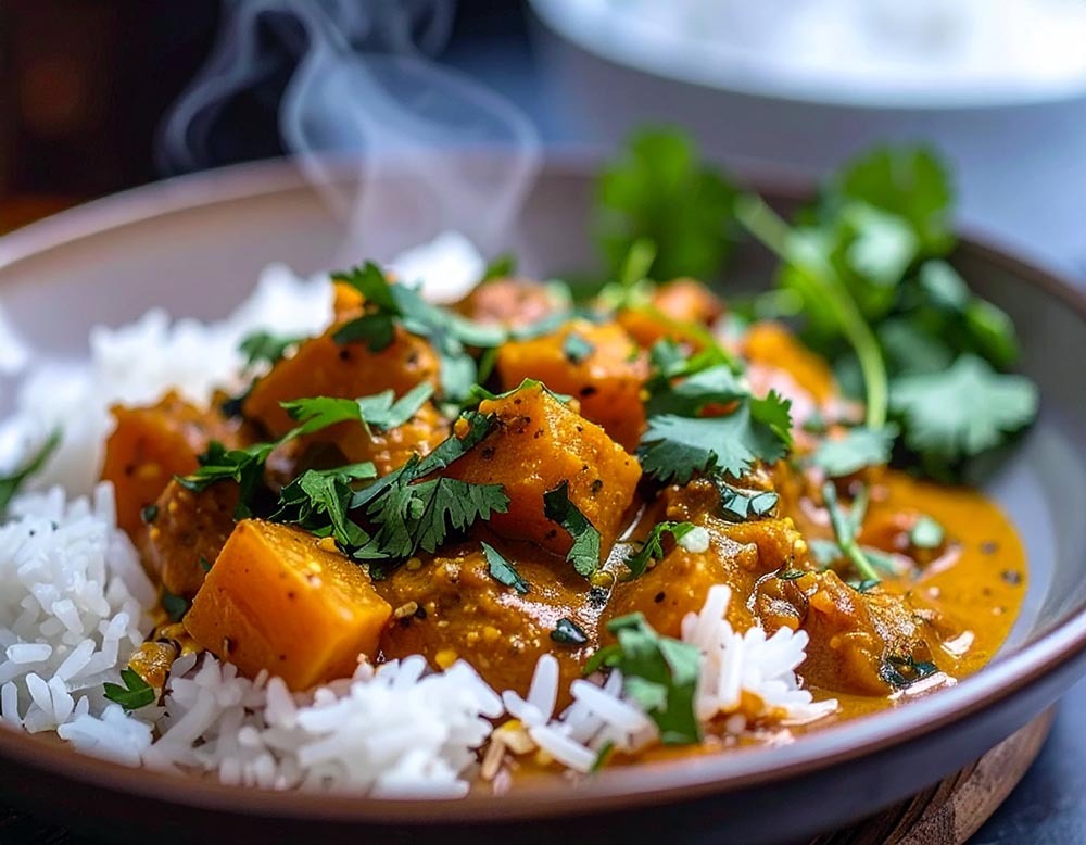Curry de butternut parfumé au curcuma, cumin et coriandre : un plat sain et épicé